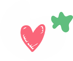 A pink heart beside a green star, the Funte icon for the Signature package.